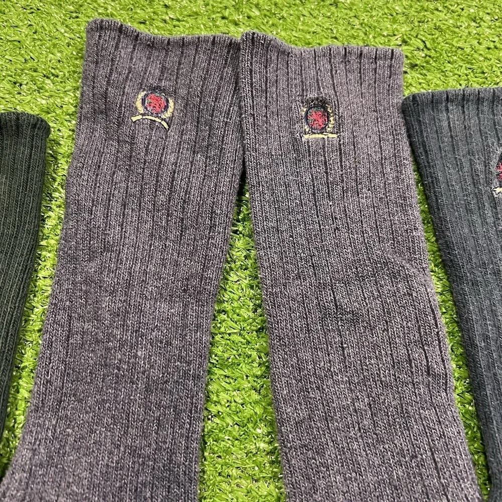 vintage tommy hilfiger dress sock (3) Casual Crew Socks Tommy Shield Logo 80s
